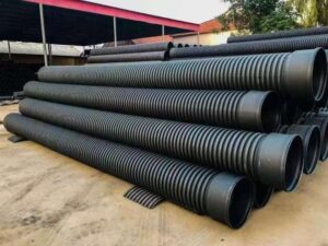 Black HDPE double wall corrugated pipe for municipal drainage, high strength plastic sewer pipe, factory wholesale