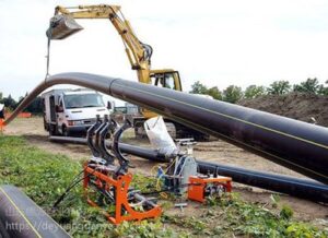 DN250 PE100 HDPE gas pipe backfilling with graded sand and gravel