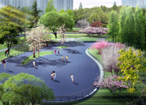 Sponge city road with HDPE permeable drainage pipes