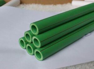 White PPR pipe for hot and cold water supply in residential plumbing