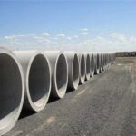  Stacked precast concrete sewage pipes, industrial cement pipes for waste water 