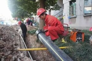 110mm HDPE gas pipe installation for 4bar urban distribution network