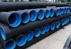 HDPE corrugated pipe installed in construction site