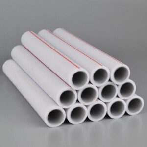 White PPR hot and cold water pipe, polypropylene random copolymer pipe for indoor plumbing