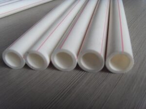 White PVC drainage pipe for construction